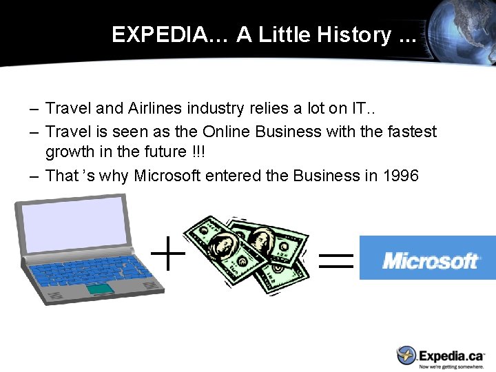 EXPEDIA… A Little History. . . – Travel and Airlines industry relies a lot