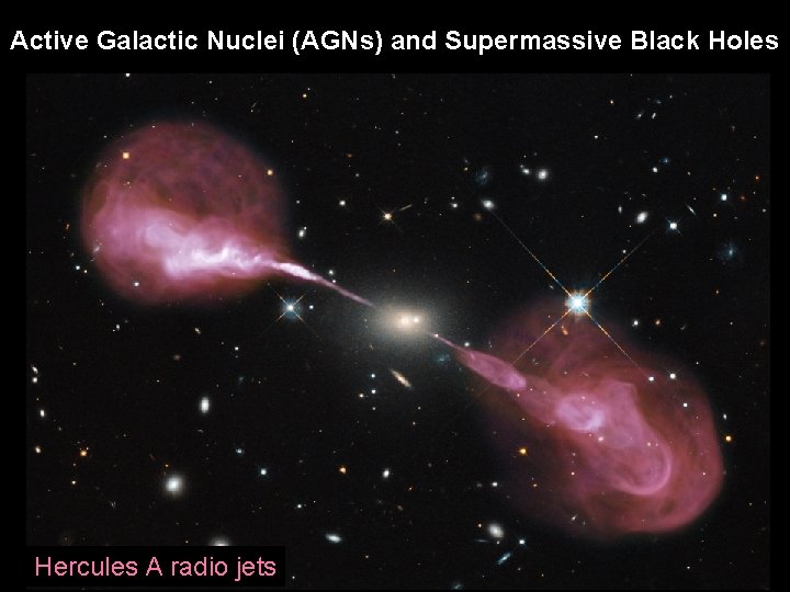 Active Galactic Nuclei (AGNs) and Supermassive Black Holes Hercules A radio jets 