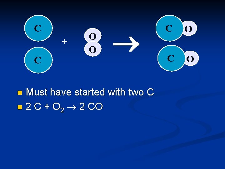 C + C O O ® Must have started with two C n 2