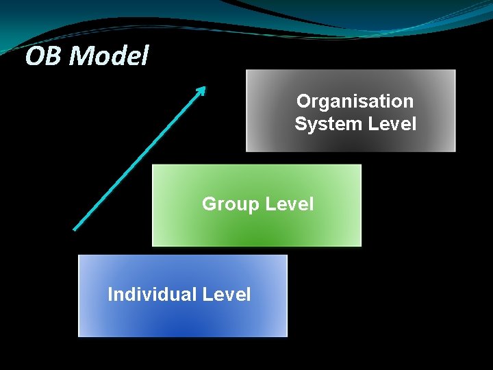 OB Model Organisation System Level Group Level Individual Level 