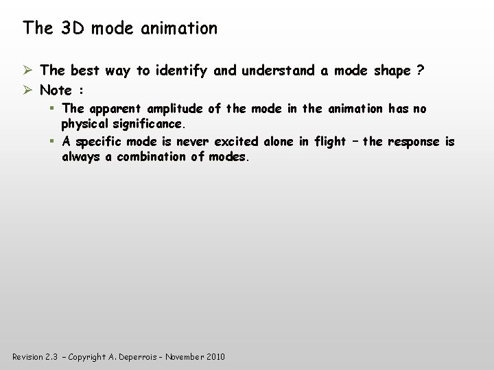 The 3 D mode animation The best way to identify and understand a mode