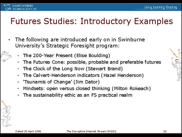 Futures Studies: Introductory Examples • The following are introduced early on in Swinburne University’s