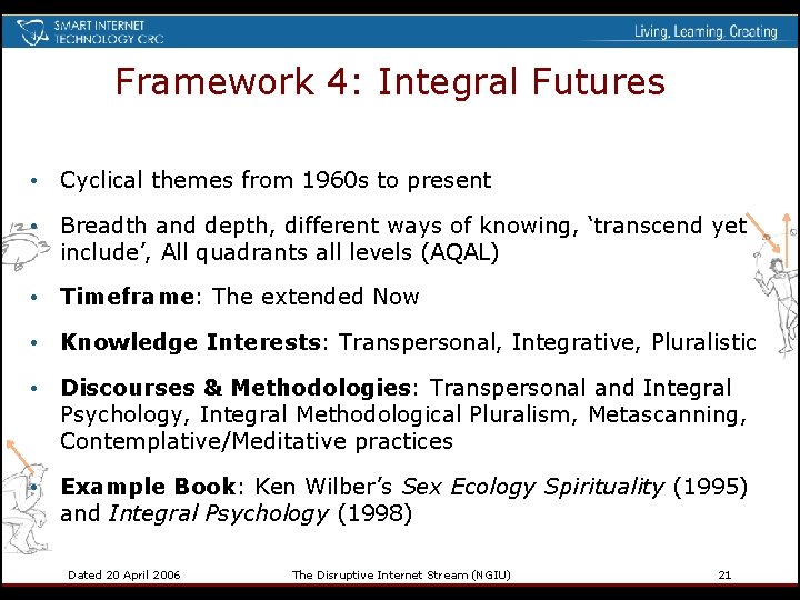 Framework 4: Integral Futures • Cyclical themes from 1960 s to present • Breadth