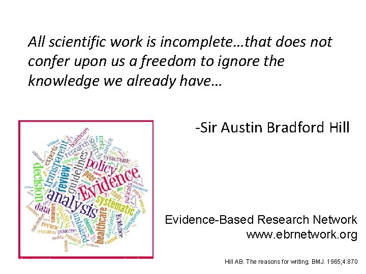 All scientific work is incomplete…that does not confer upon us a freedom to ignore