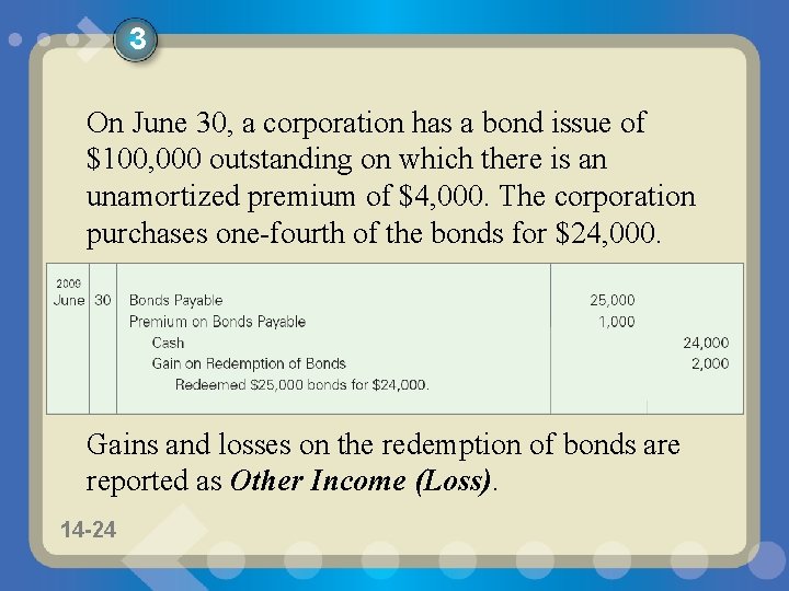 3 On June 30, a corporation has a bond issue of $100, 000 outstanding