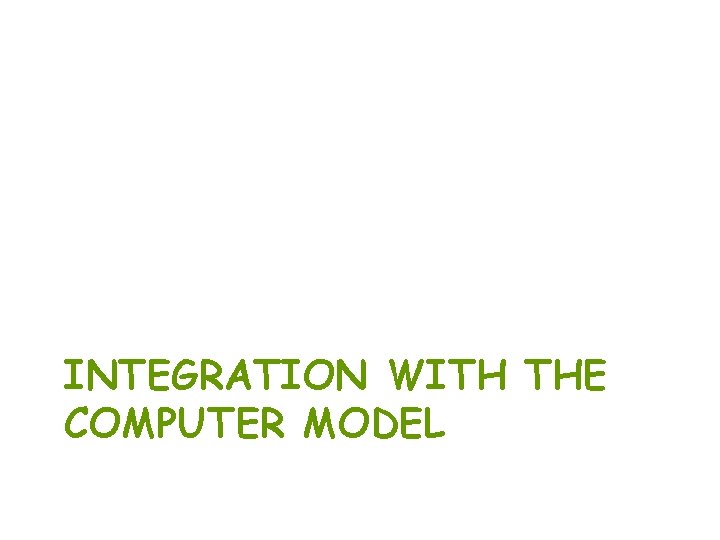 INTEGRATION WITH THE COMPUTER MODEL 