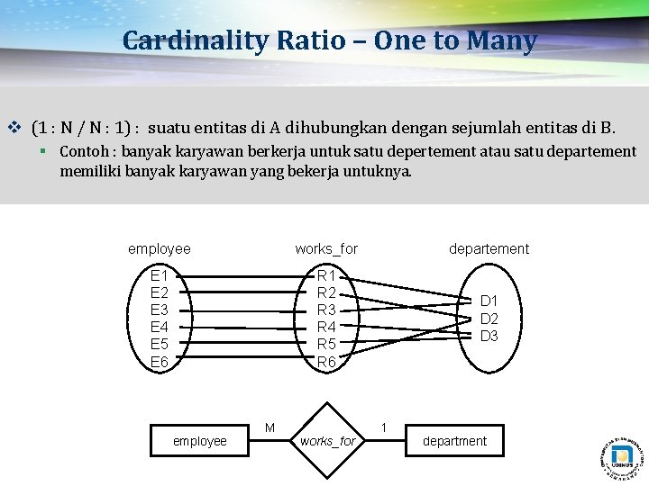 Cardinality Ratio – One to Many v (1 : N / N : 1)