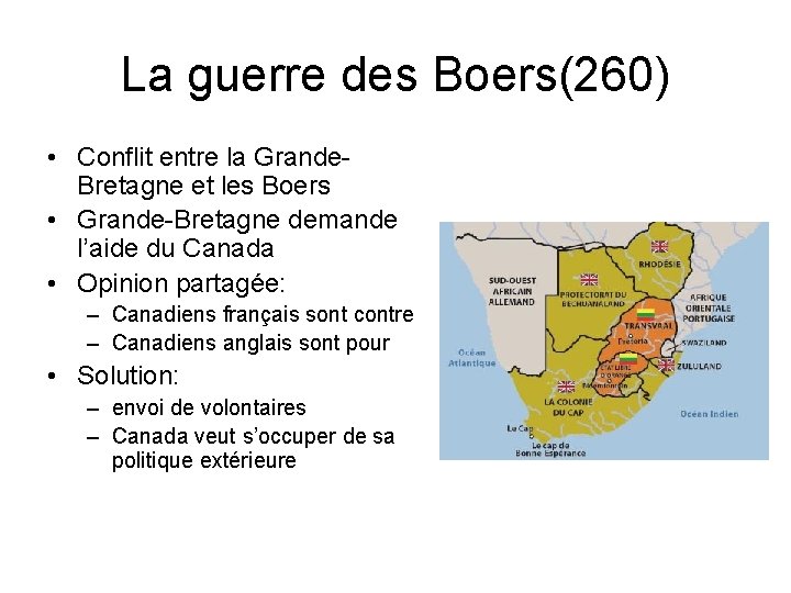 La guerre des Boers(260) • Conflit entre la Grande. Bretagne et les Boers •