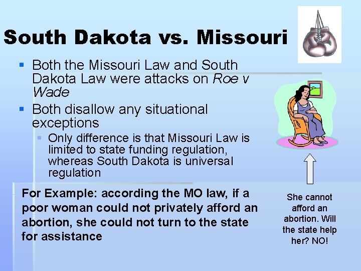 South Dakota vs. Missouri § Both the Missouri Law and South Dakota Law were