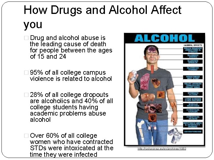 How Drugs and Alcohol Affect you � Drug and alcohol abuse is the leading