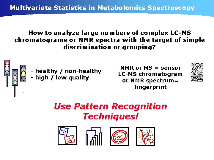 Multivariate Statistics in Metabolomics Spectroscopy How to analyze large numbers of complex LC-MS chromatograms