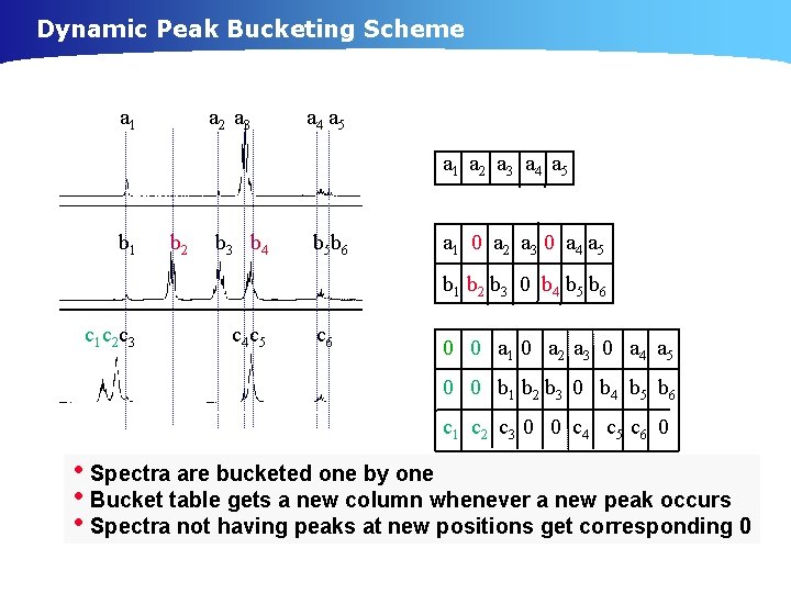 Dynamic Peak Bucketing Scheme a 1 a 2 a 3 a 4 a 5