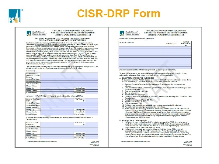 CISR-DRP Form 