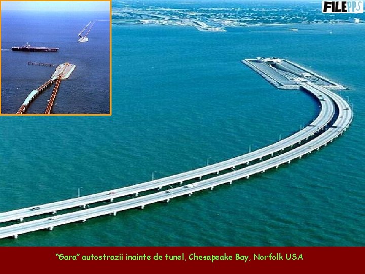 “Gara” autostrazii inainte de tunel, Chesapeake Bay, Norfolk USA 