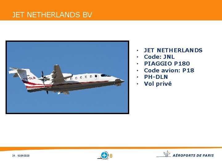 JET NETHERLANDS BV • • • 24 - 10/26/2020 8 JET NETHERLANDS Code: JNL