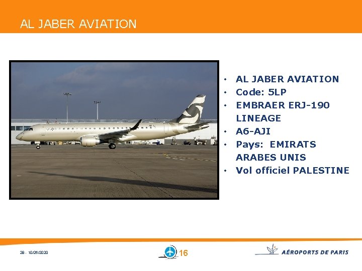 AL JABER AVIATION • AL JABER AVIATION • Code: 5 LP • EMBRAER ERJ-190