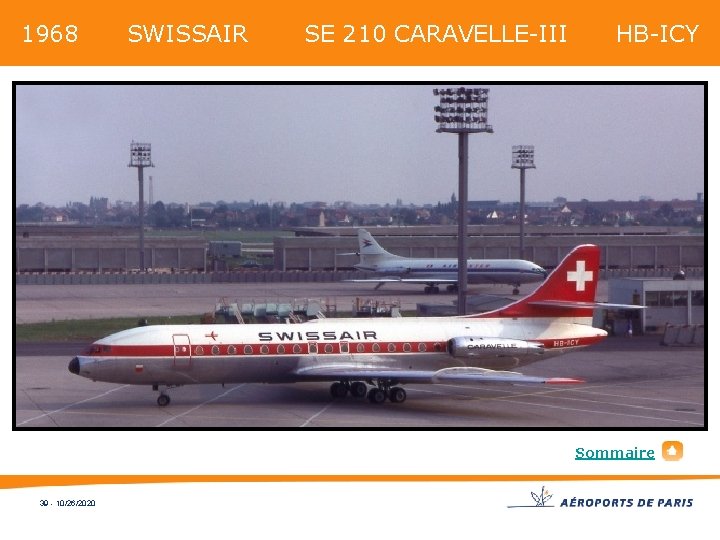 1968 SWISSAIR SE 210 CARAVELLE-III HB-ICY Sommaire 39 - 10/26/2020 