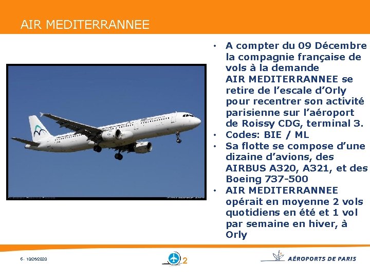 AIR MEDITERRANNEE • A compter du 09 Décembre la compagnie française de vols à