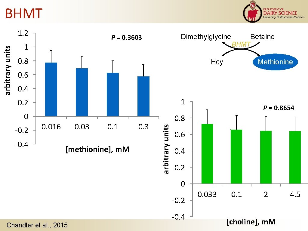 BHMT Dimethylglycine P = 0. 3603 1 0. 8 BHMT Betaine Methionine Hcy 0.