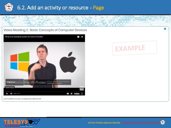 6. 2. Add an activity or resource - Page EXAMPLE SISTEM PEMBELAJARAN DARING -