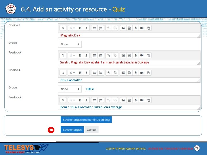 6. 4. Add an activity or resource - Quiz Magnetic Disk Salah : Magnetic