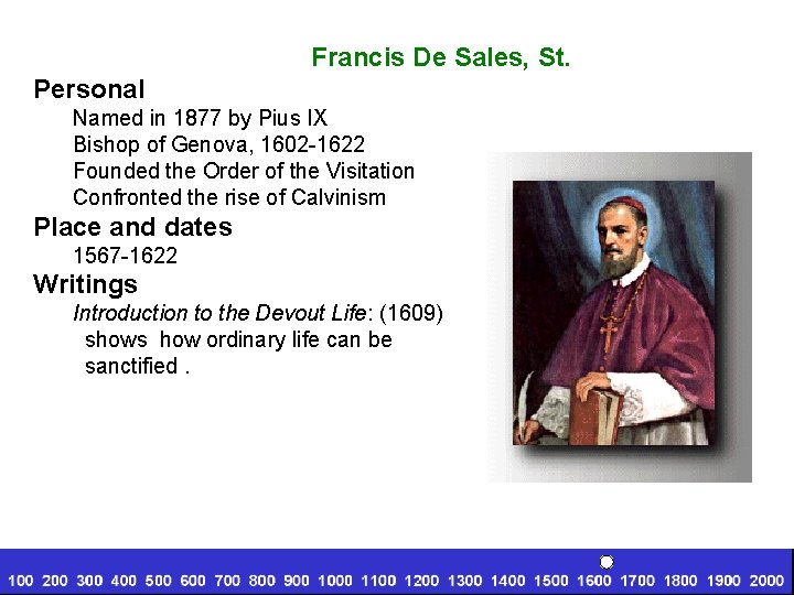 Francis De Sales, St. Personal Named in 1877 by Pius IX Bishop of Genova,