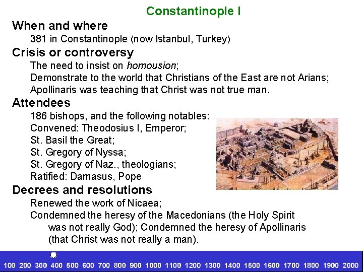 Constantinople I When and where 381 in Constantinople (now Istanbul, Turkey) Crisis or controversy