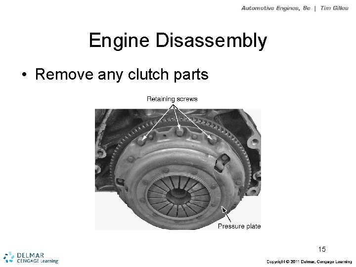 Engine Disassembly • Remove any clutch parts 15 