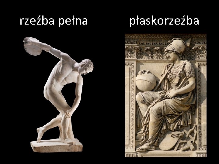 rzeźba pełna płaskorzeźba 