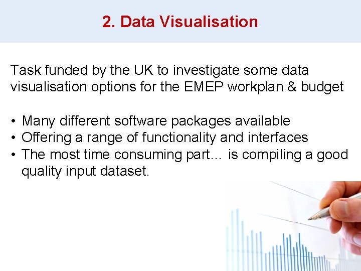 2. Data Visualisation Task funded by the UK to investigate some data visualisation options