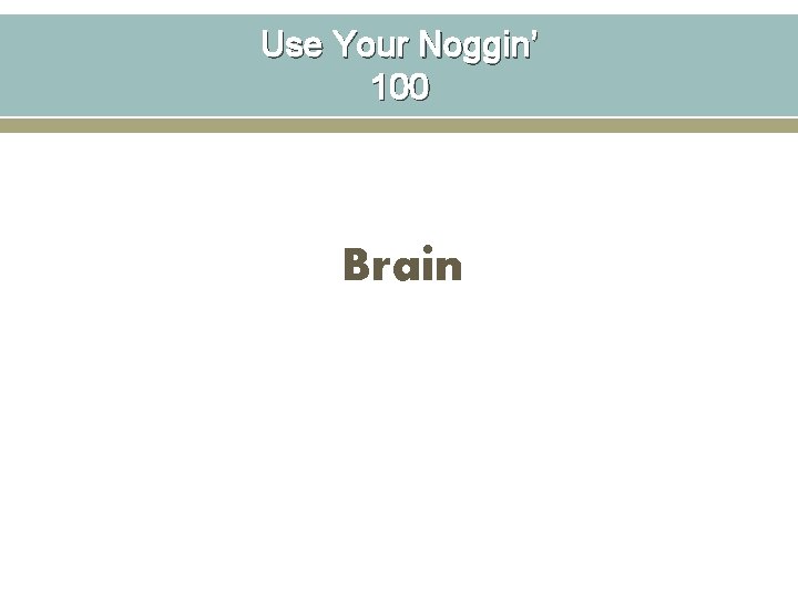 Use Your Noggin’ 100 Brain 