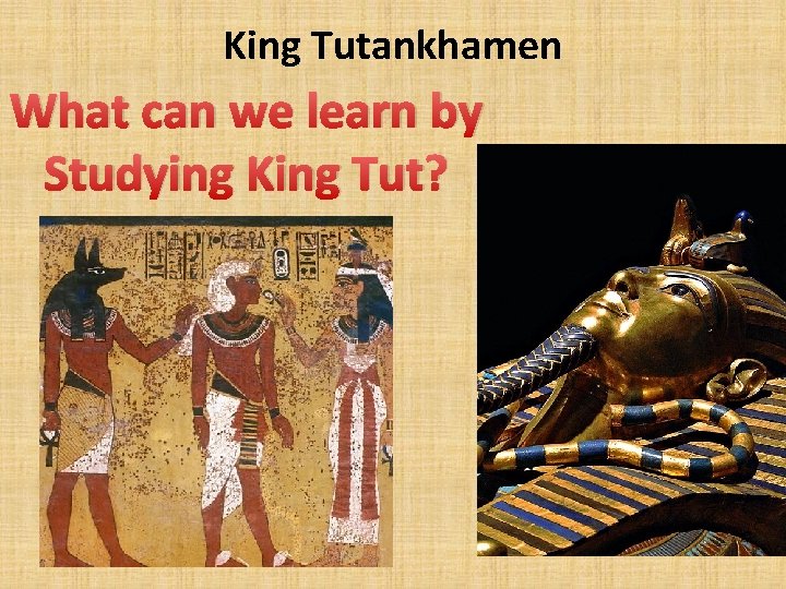 King Tutankhamen What can we learn by Studying King Tut? 