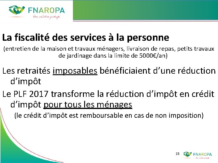 La fiscalité des services à la personne (entretien de la maison et travaux ménagers,