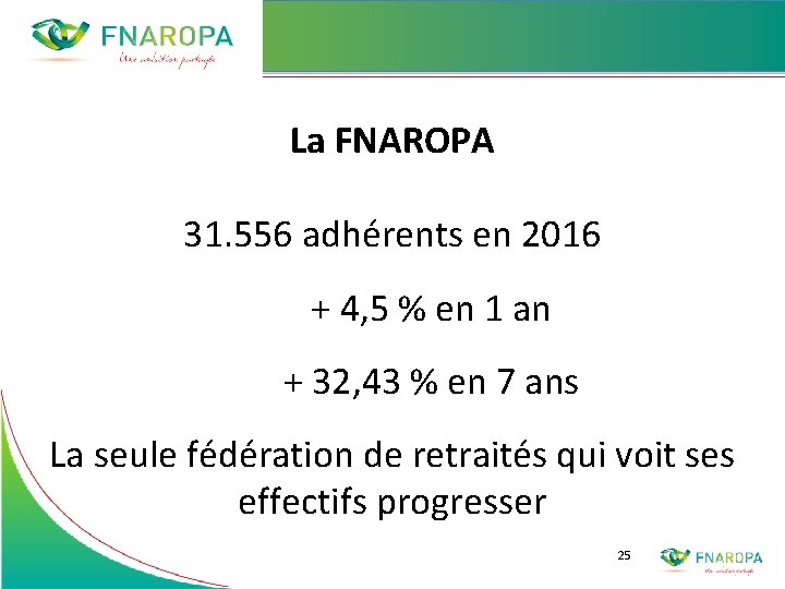 La FNAROPA 31. 556 adhérents en 2016 + 4, 5 % en 1 an