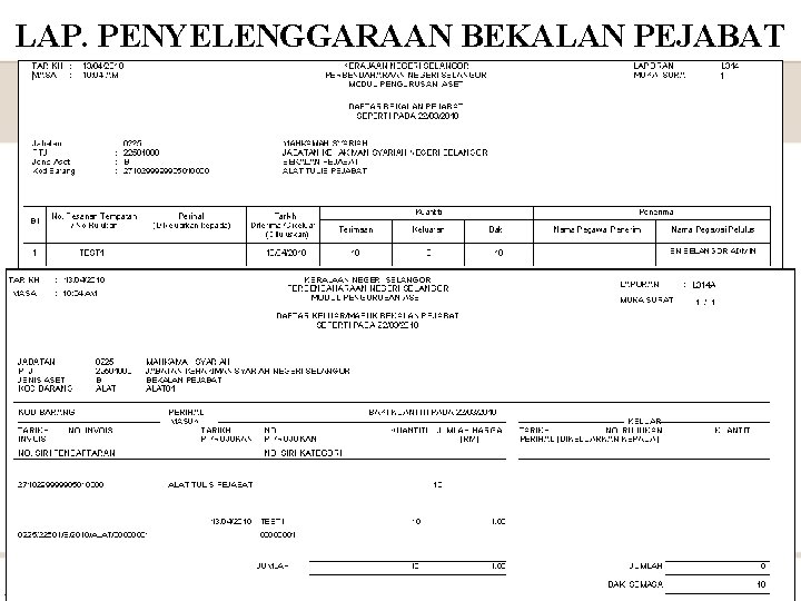 LAP. PENYELENGGARAAN BEKALAN PEJABAT KEWANGAN DAN PERBENDAHARAAN NEGERI PAHANG 