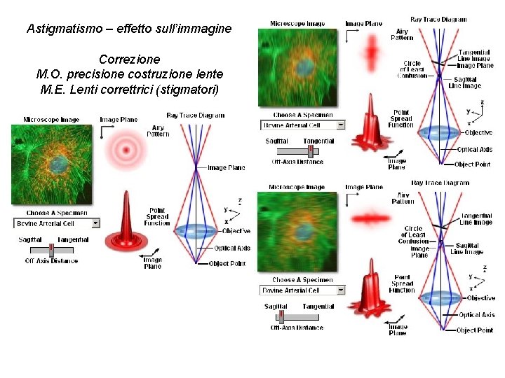 Astigmatismo – effetto sull’immagine Correzione M. O. precisione costruzione lente M. E. Lenti correttrici