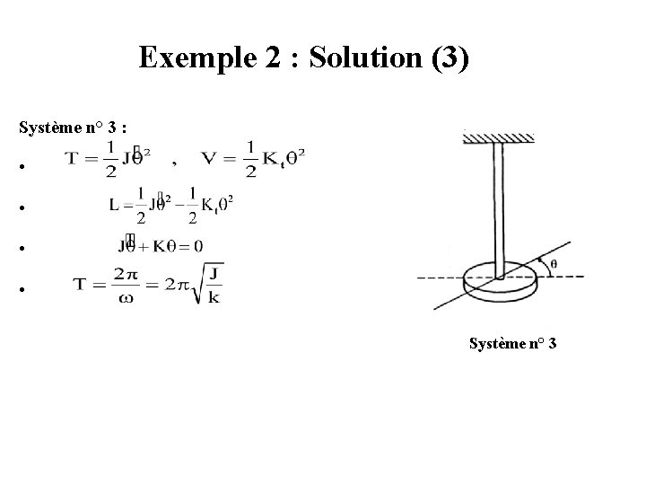Exemple 2 : Solution (3) Système n° 3 : • • Système n° 3