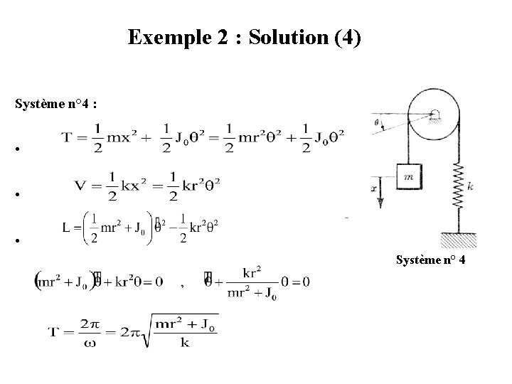 Exemple 2 : Solution (4) Système n° 4 : • • • Système n°