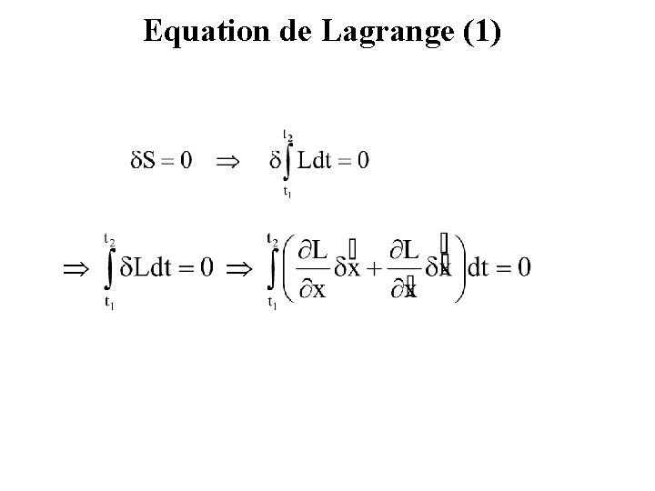 Equation de Lagrange (1) 