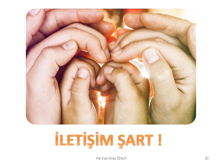 İLETİŞİM ŞART ! Psk. Dan. Nida ÖZALP 30 