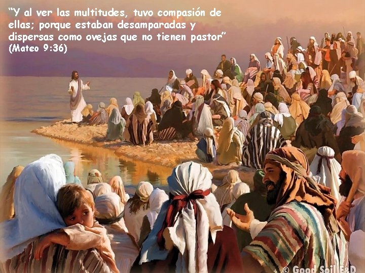 “Y al ver las multitudes, tuvo compasión de ellas; porque estaban desamparadas y dispersas
