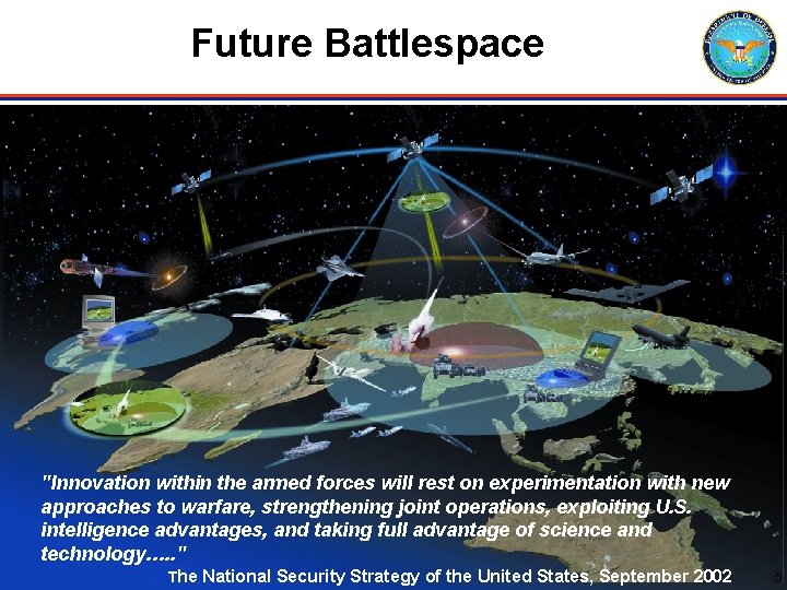 Future Battlespace "Innovation within the armed forces will rest on experimentation with new approaches