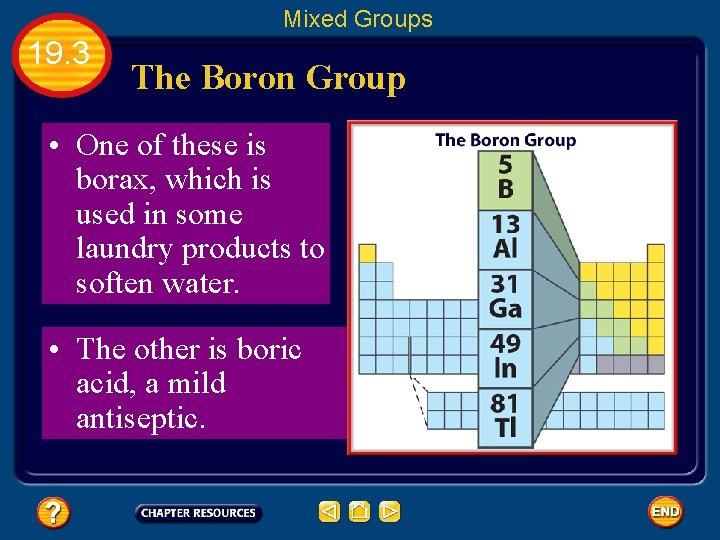 Mixed Groups 19. 3 The Boron Group • One of these is borax, which