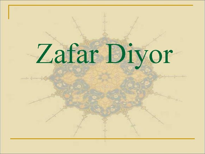 Zafar Diyor 
