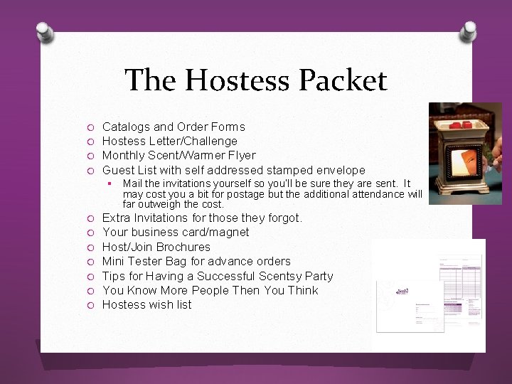 The Hostess Packet O O Catalogs and Order Forms Hostess Letter/Challenge Monthly Scent/Warmer Flyer The Hostess Packet O O Catalogs and Order Forms Hostess Letter/Challenge Monthly Scent/Warmer Flyer