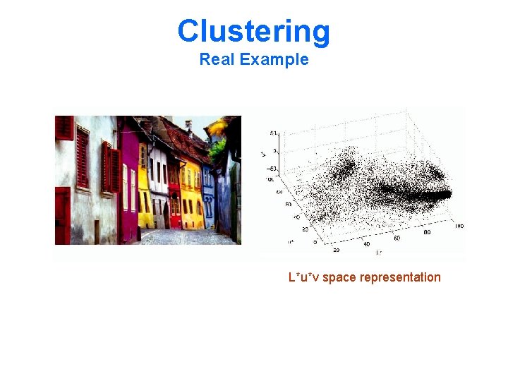 Clustering Real Example L*u*v space representation 