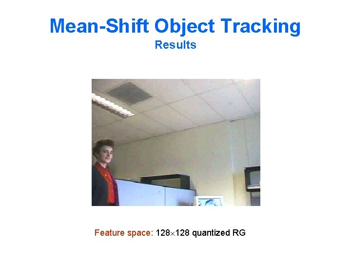 Mean-Shift Object Tracking Results Feature space: 128 quantized RG 