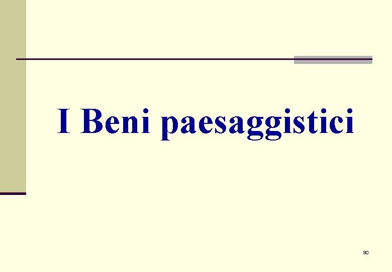 I Beni paesaggistici 80 I Beni paesaggistici 80
