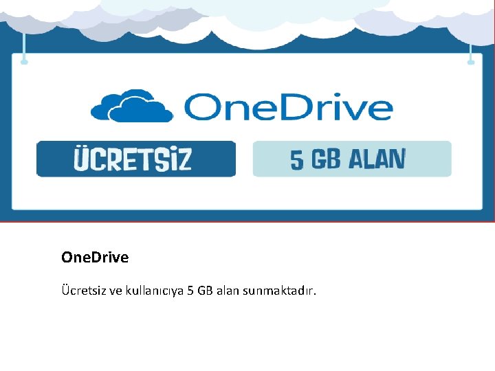 One. Drive Ücretsiz ve kullanıcıya 5 GB alan sunmaktadır. 