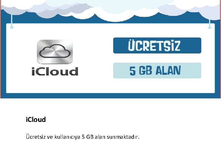 i. Cloud Ücretsiz ve kullanıcıya 5 GB alan sunmaktadır. 